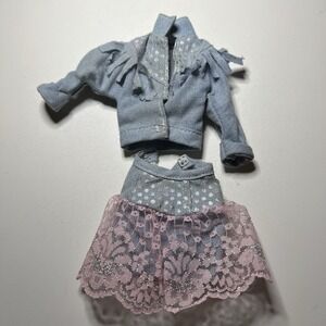Vtg 1988 Barbie Feeling Fun outfit, stock number 1189 Denim Jacket & Skirt